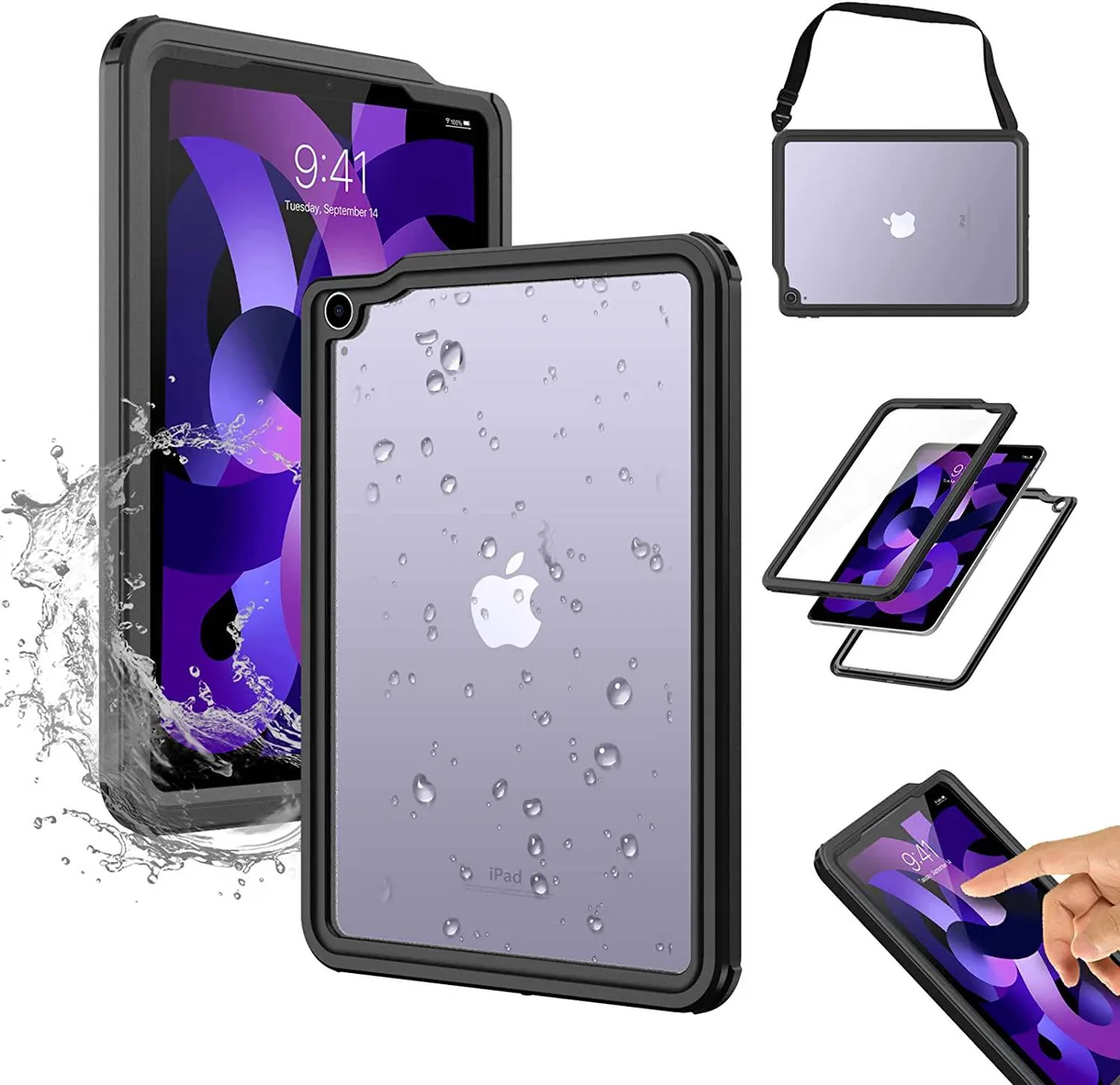 Werleo Werleo iPad Air 4/5 10.9" IP68 Waterproof Hard Case Black — product photo