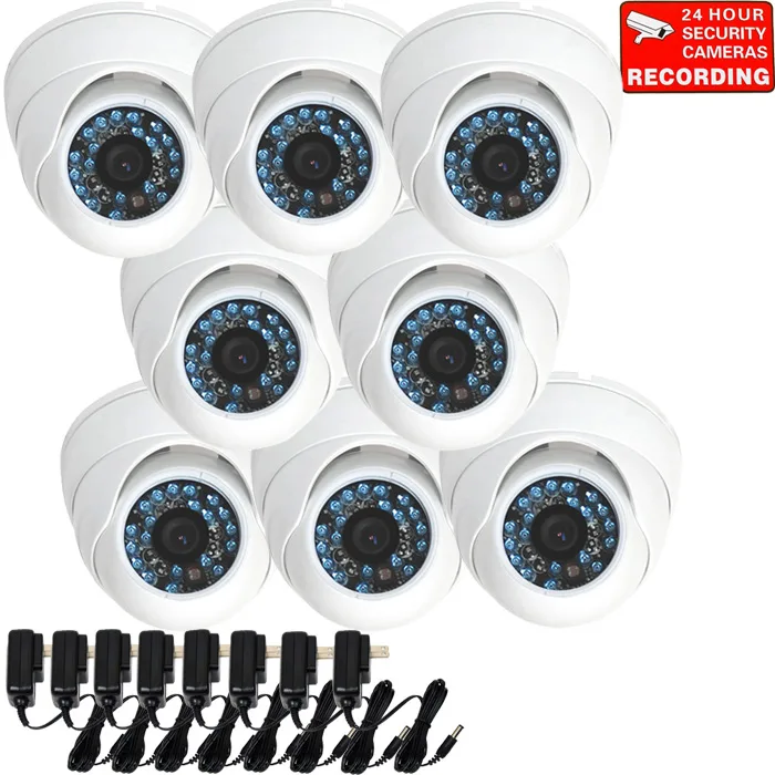 VideoSecu VideoSecu VD21WK8 8x dome CCTV camera 480TVL 3.6mm 20 IR LED white — product photo