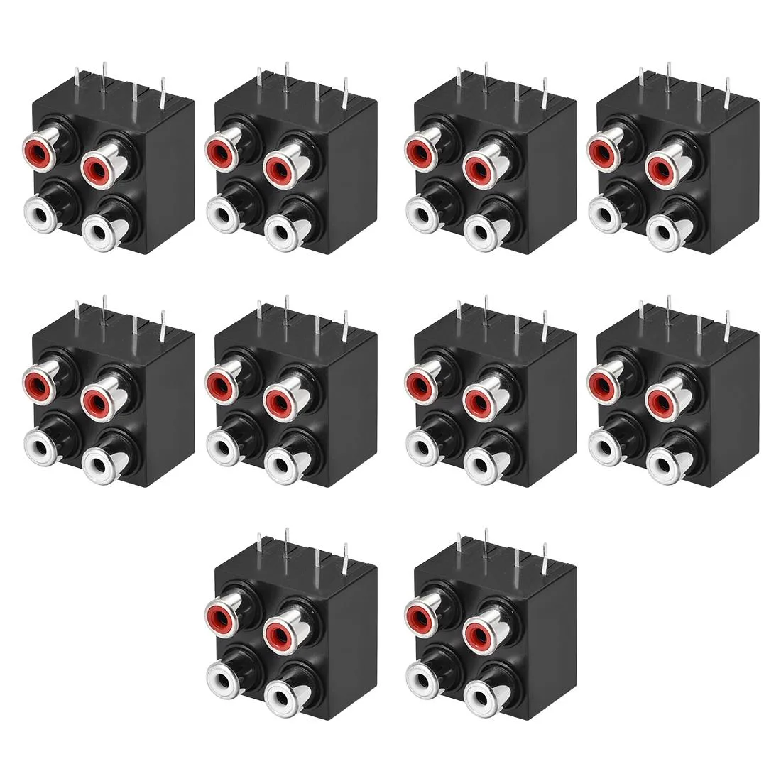 Unique-Bargains Unique-Bargains 4 RCA Female Jack 6-Pin Connector Socket Panel Mount 10pcs — product photo