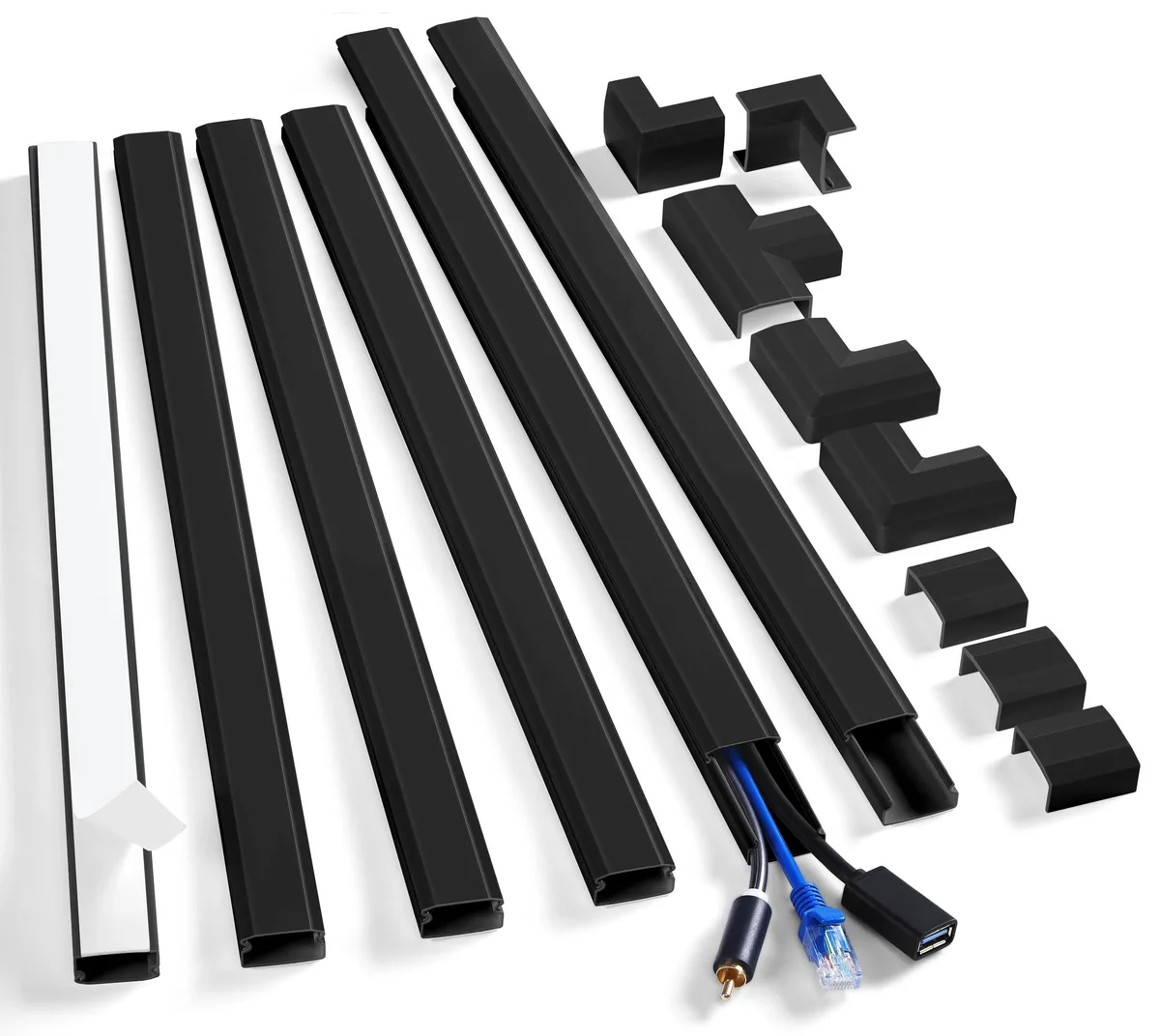 ZhiYo 94.5in Cord Cover Kit Black 6×15.7in — product photo