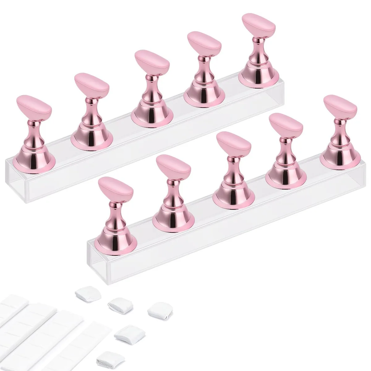 Avid WEH-4067 Acrylic Nail Display Stand Pink 6.2x6.5in 2 Sets — product photo