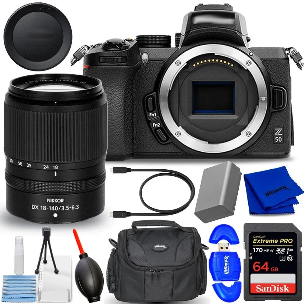 Nikon Global Nikon Z50 II 18-140mm 20.9MP 4K60p 30fps 64GB 7PC Bundle — product photo