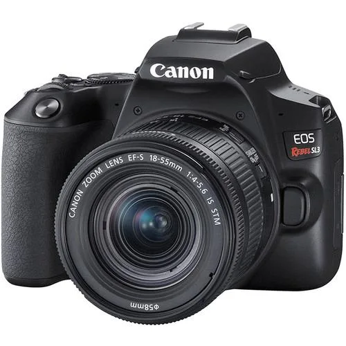 Canon Canon EOS Rebel SL3 24.1MP DSLR camera with 18-55mm f/4-5.6 lens Black — product photo