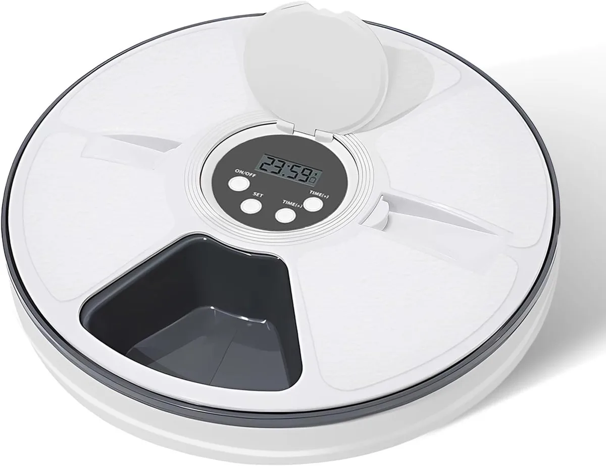 GCROWN GCROWN Automatic Pet Feeder 6 Meal 12 by 12 by 2.3 inches — product photo