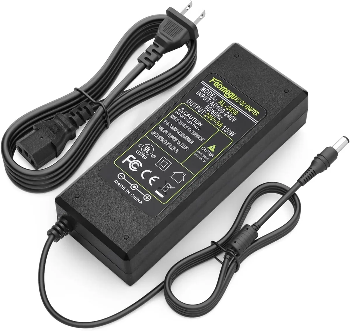 BASEUS BASEUS 24V 5A 120W AC Adapter 100-240V 5.5x2.5mm & 5.5x2.1mm — product photo