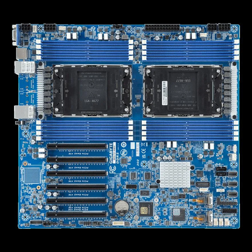 GIGABYTE GIGABYTE MS73-HB1 server motherboard dual LGA 4677 DDR5 5600 16 DIMM 6 PCIe 5.0 x16 — product photo