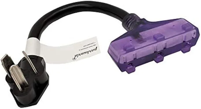 TAURKENAM TAURKENAM 61469 power adapter 10-30P to triple 5-15R 14 inch — product photo