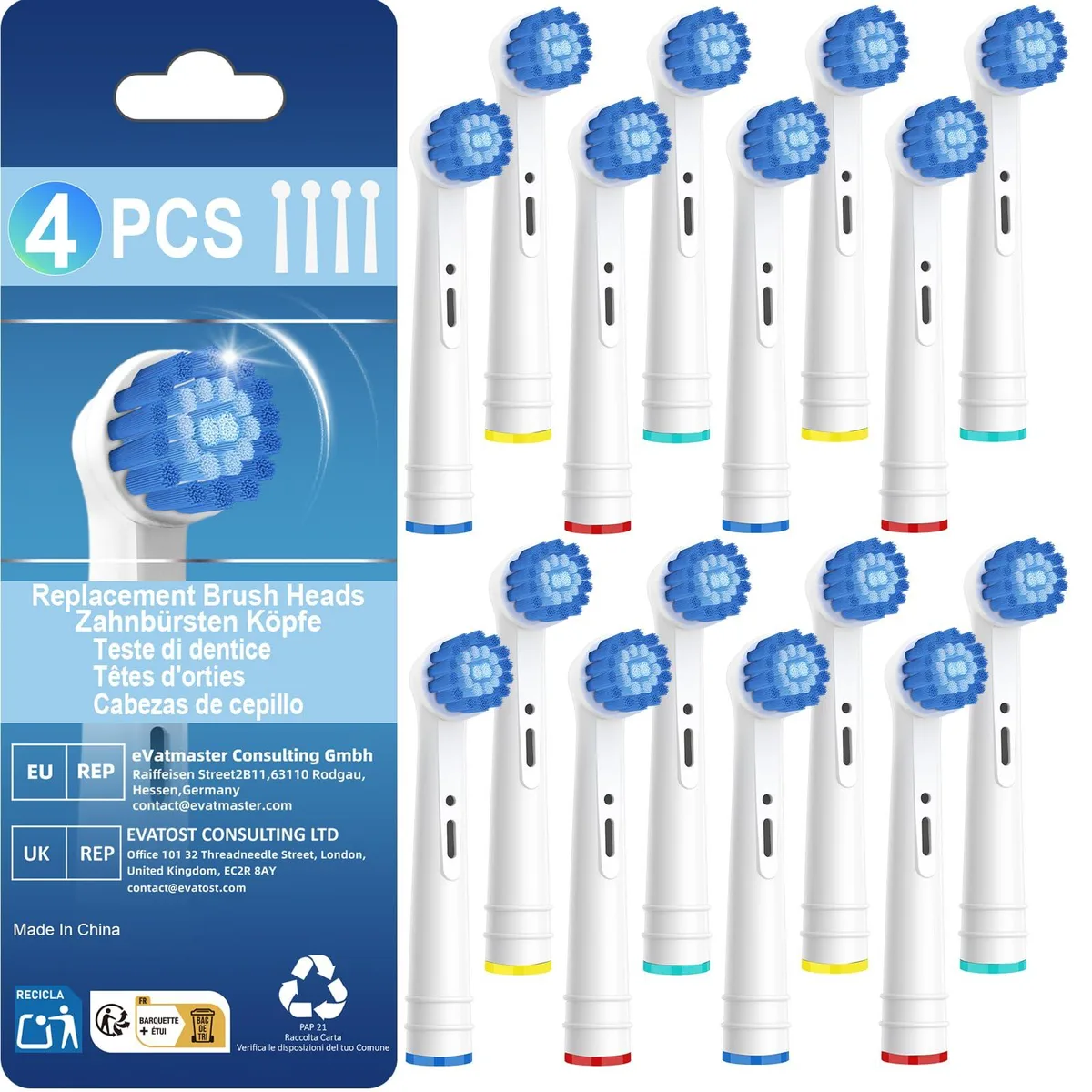 Swistarhan 12-Pack Oral-B Compatible Replacement Brush Heads White — product photo