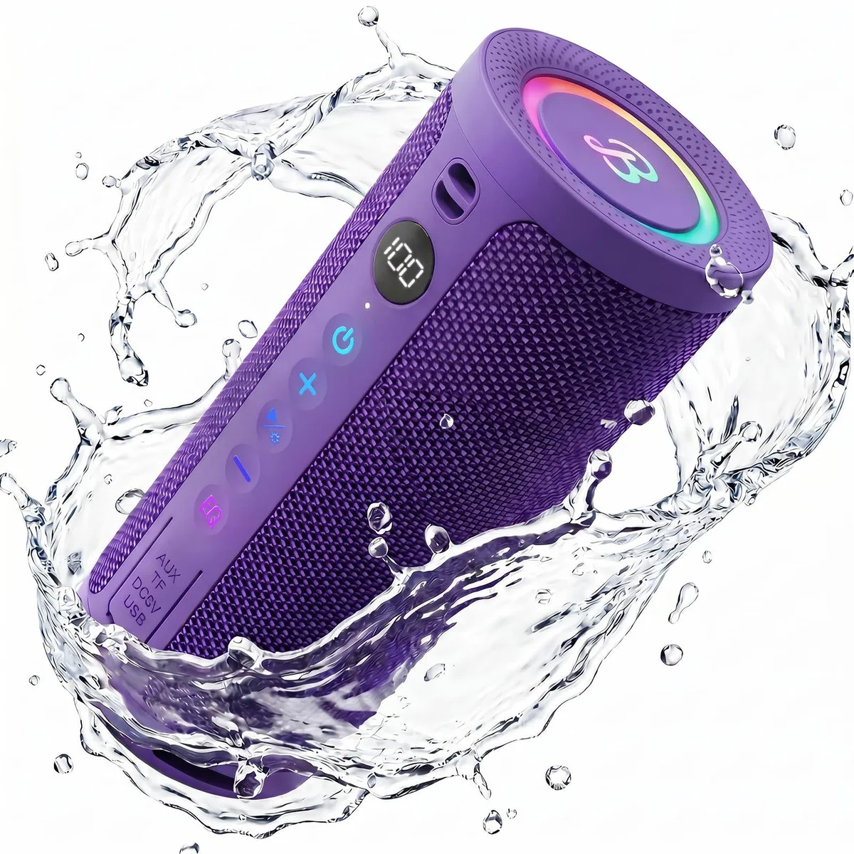 BassBloom Roar 3 Portable Speaker Purple 20W 24H Bluetooth 5.4 IPX6 — product photo