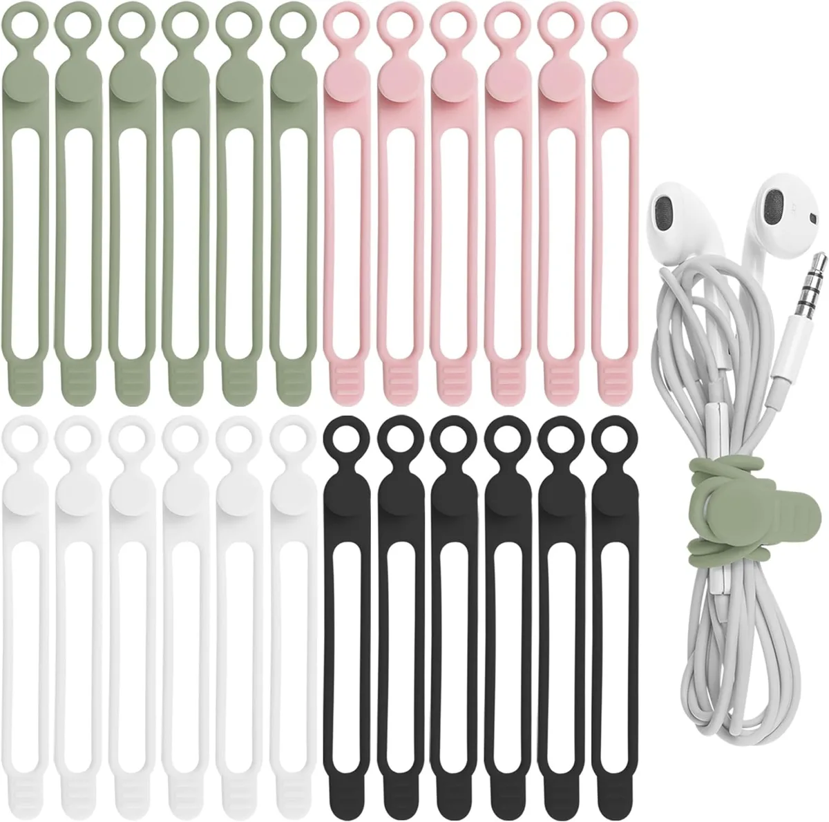Ennovor Ennovor 24 Silicone Cable Straps 4.2-Inch 4 Colors accessory — product photo