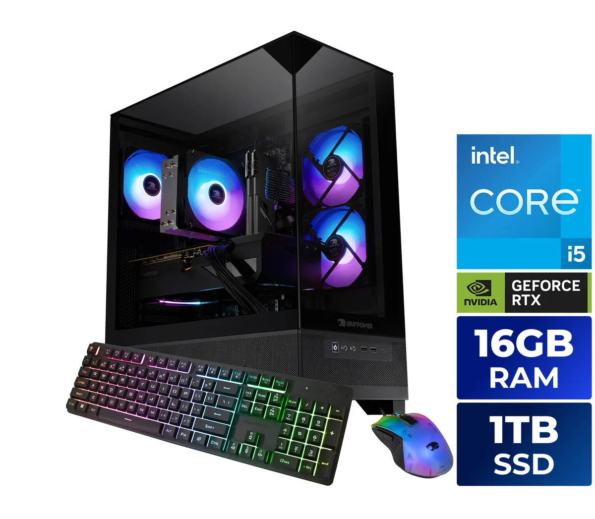 iBUYPOWER iBUYPOWER ESI5N5503 gaming PC i5-14400F RTX 5050 16GB DDR4 1TB NVMe — product photo