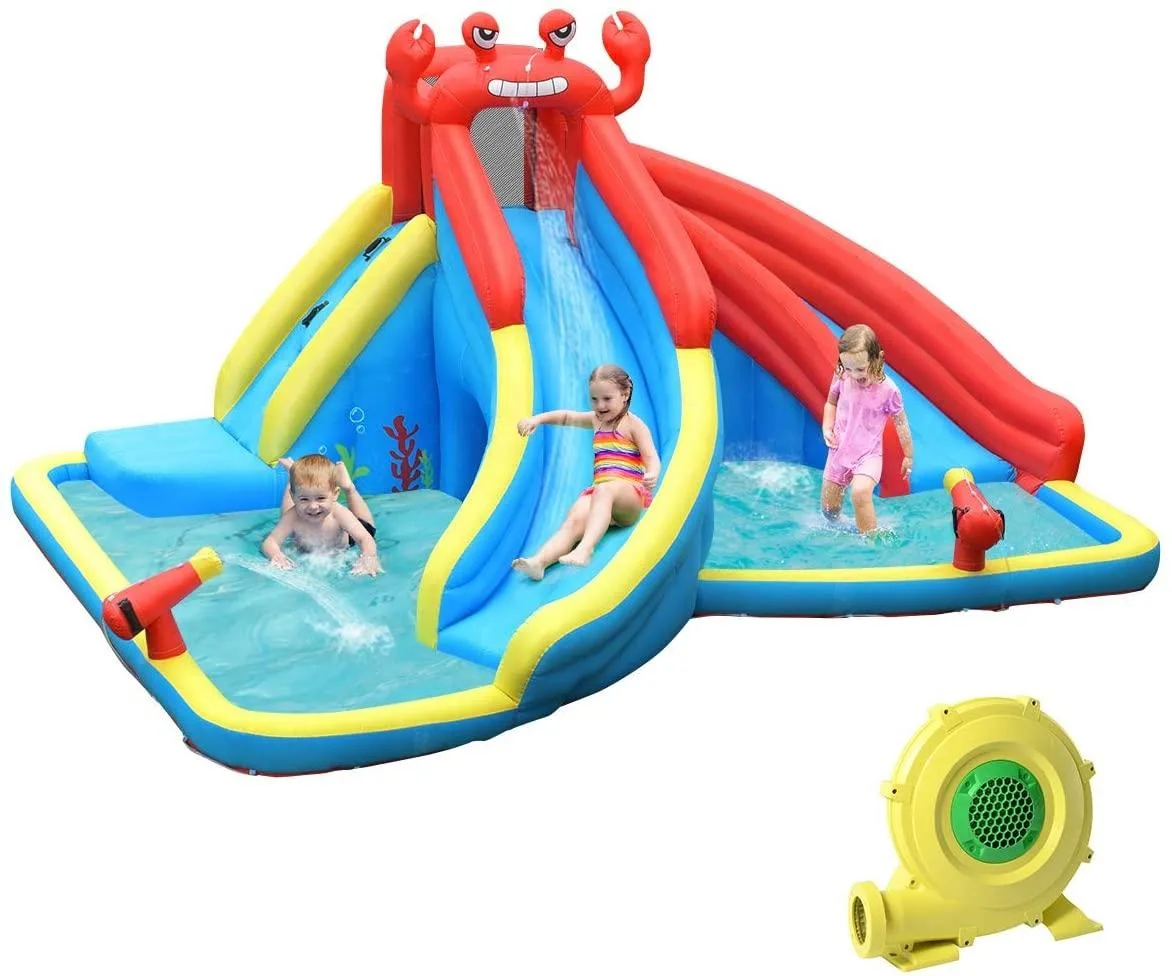 SlickBlue SlickBlue Inflatable Water Slide Bounce House with Water Cannon and 950W Blower outdoor toy — product photo