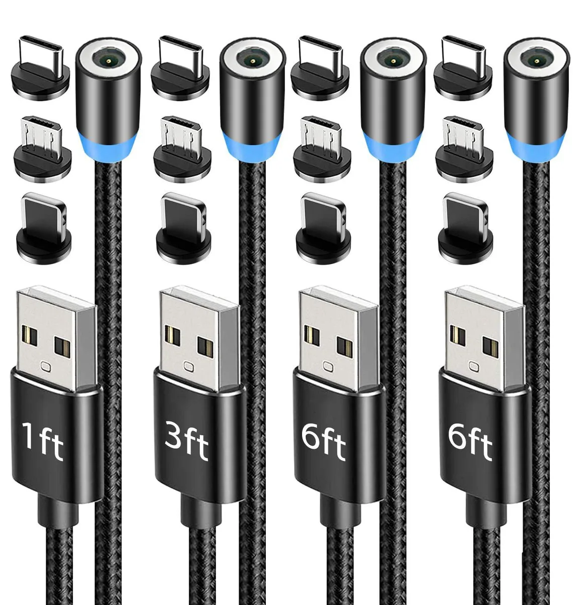 No Sew No Sew 8OCTRIX-0908 magnetic charger 4-pack 6.6ft — product photo