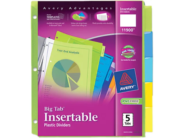 Avery Avery 11900 Card Filing 5-Tab Big Tab Dividers — product photo
