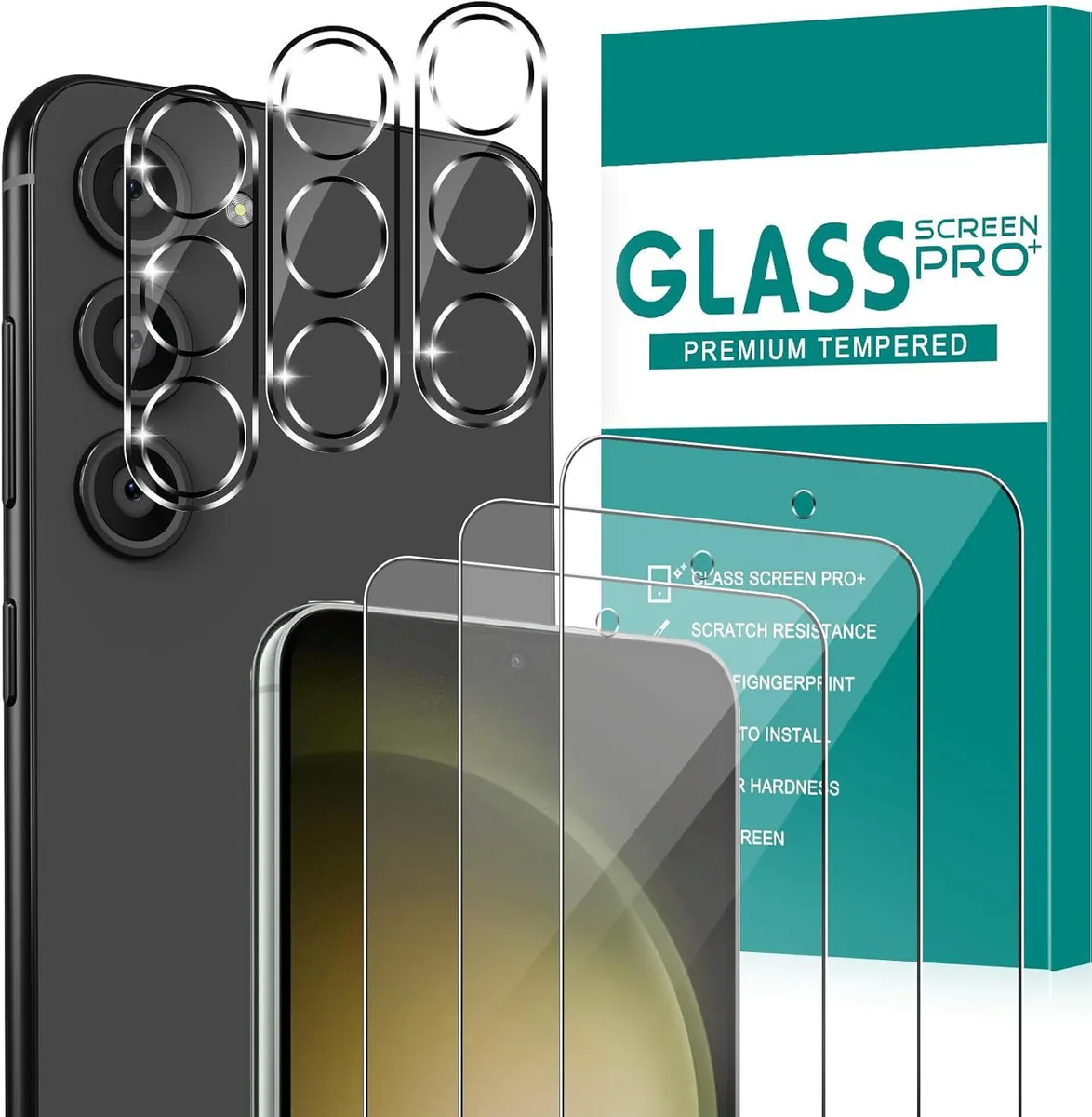 BONAEVER BONAEVER 3+3 Pack Screen Protector & Camera Lens Cover for Galaxy S23+ 6.6 inch — product photo