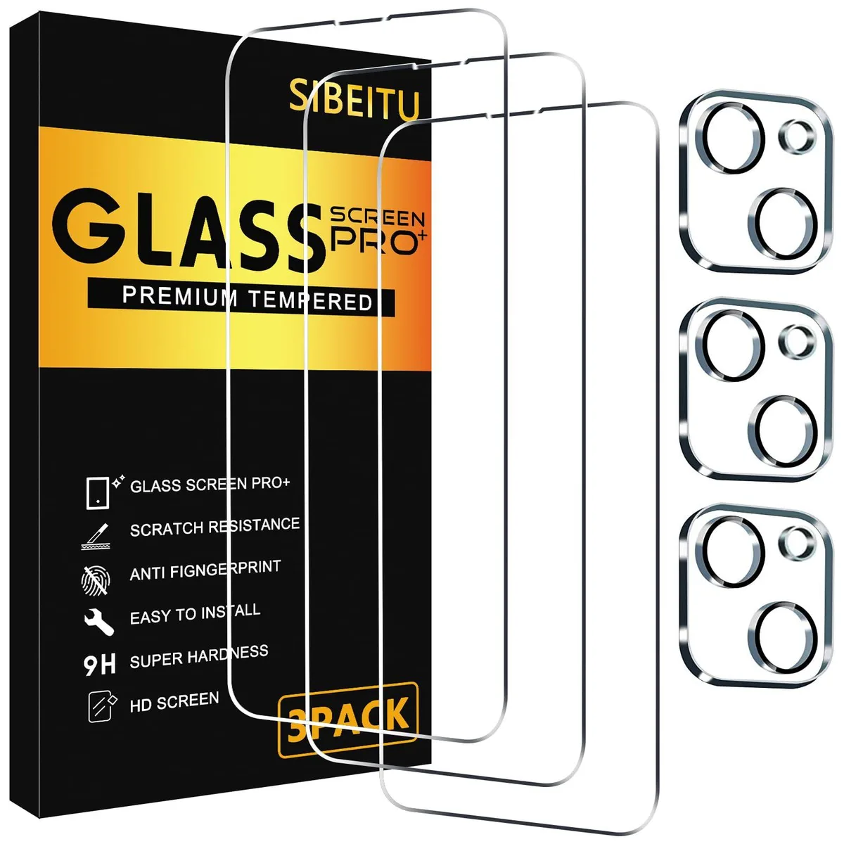  SIBEITU 3 Pack Screen Protector iPhone 14 6.1 Inch — product photo