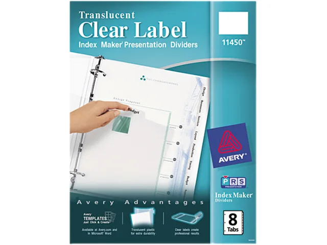 Avery Avery 11450 Clear Tab Dividers 8-Tab Letter — product photo