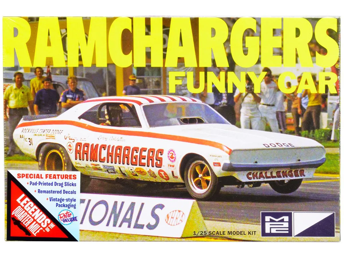 Mpc Mpc Dodge Challenger Ramchargers Funny Car 1/25 Scale Model Kit 90 Parts 426 Hemi MPC964 — product photo