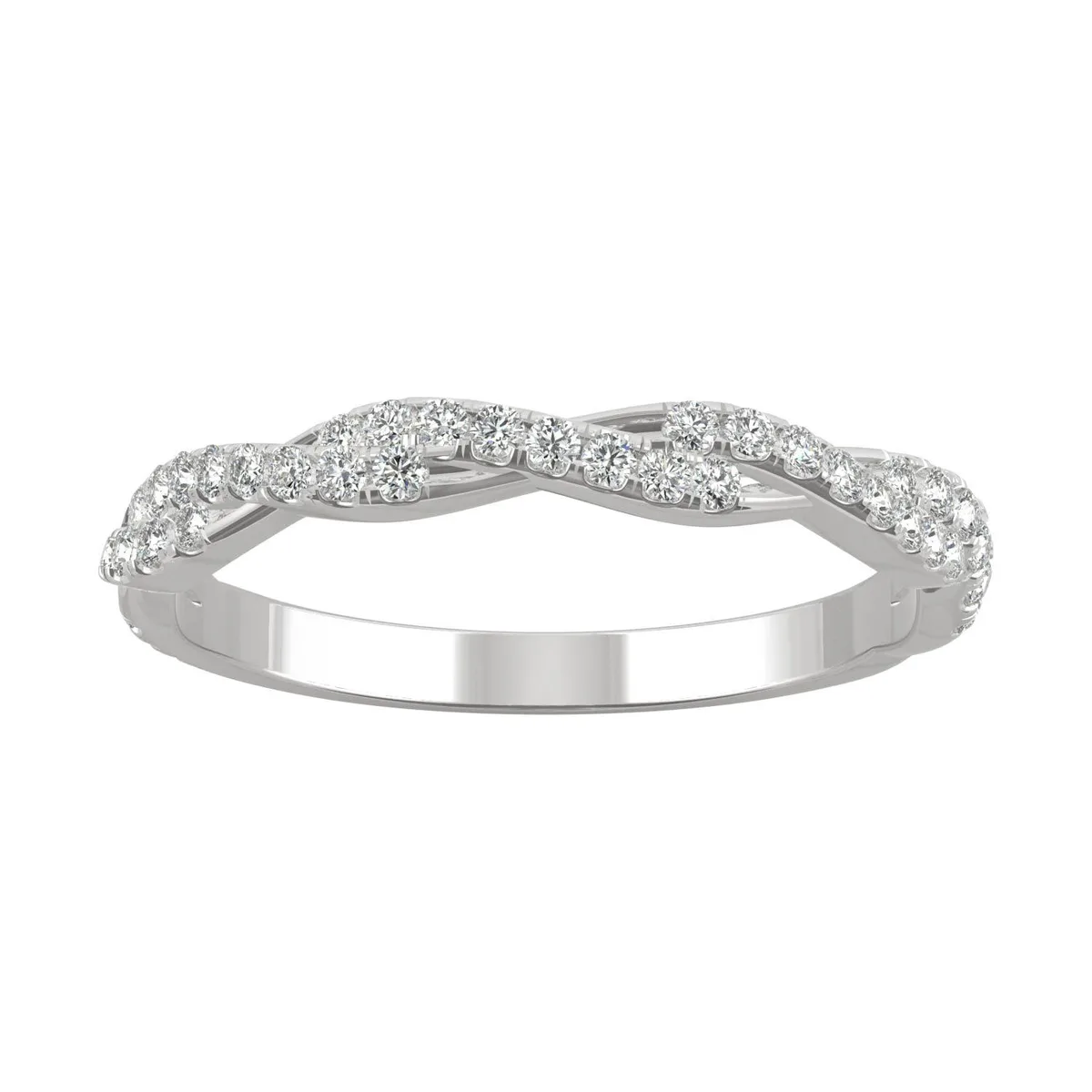 Charles &amp; Colvard Charles &amp; Colvard 14K White Gold Moissanite Twisted Band Size 5 0.32cttw DEW — product photo