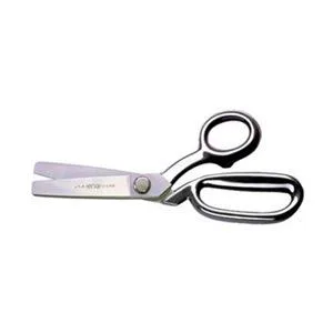Bent trimmer scissors with ring handle serrated blades 10 inch