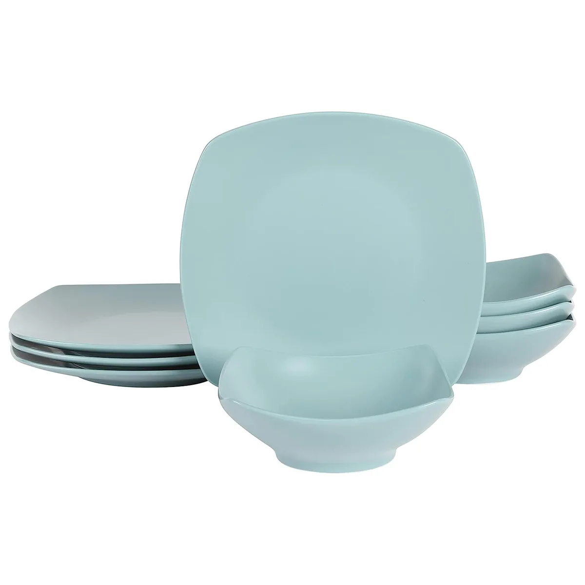 Gibson Home Gibson Home 510120319M 8 Piece Fine Ceramic Dinnerware Set Matte Arctic Blue — product photo