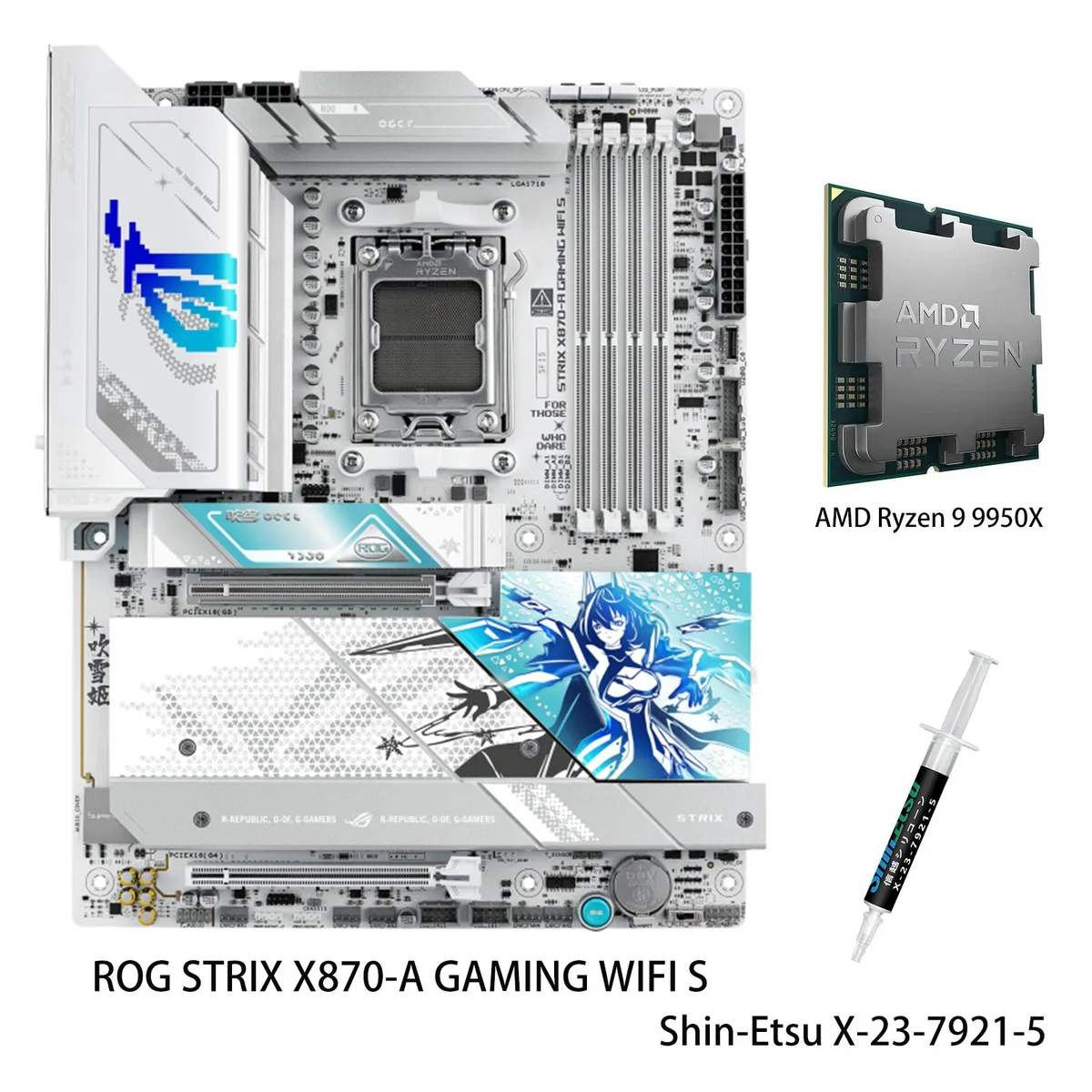ASUS ASUS ROG STRIX X870-A GAMING WIFI S + R9 9950X AMD motherboard CPU combo — product photo