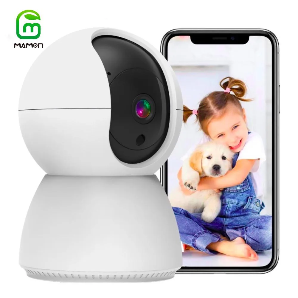 MAMONCARE MAMONCARE 1296P Indoor Security Camera Pan Tilt 355° 90° 40ft Night Vision 128GB Storage — product photo