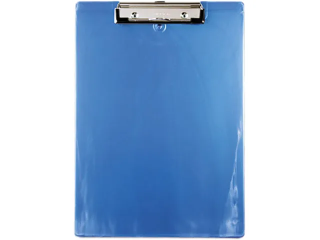 Saunders 439 plastic clipboard in ice blue with spring clip and ruled edges