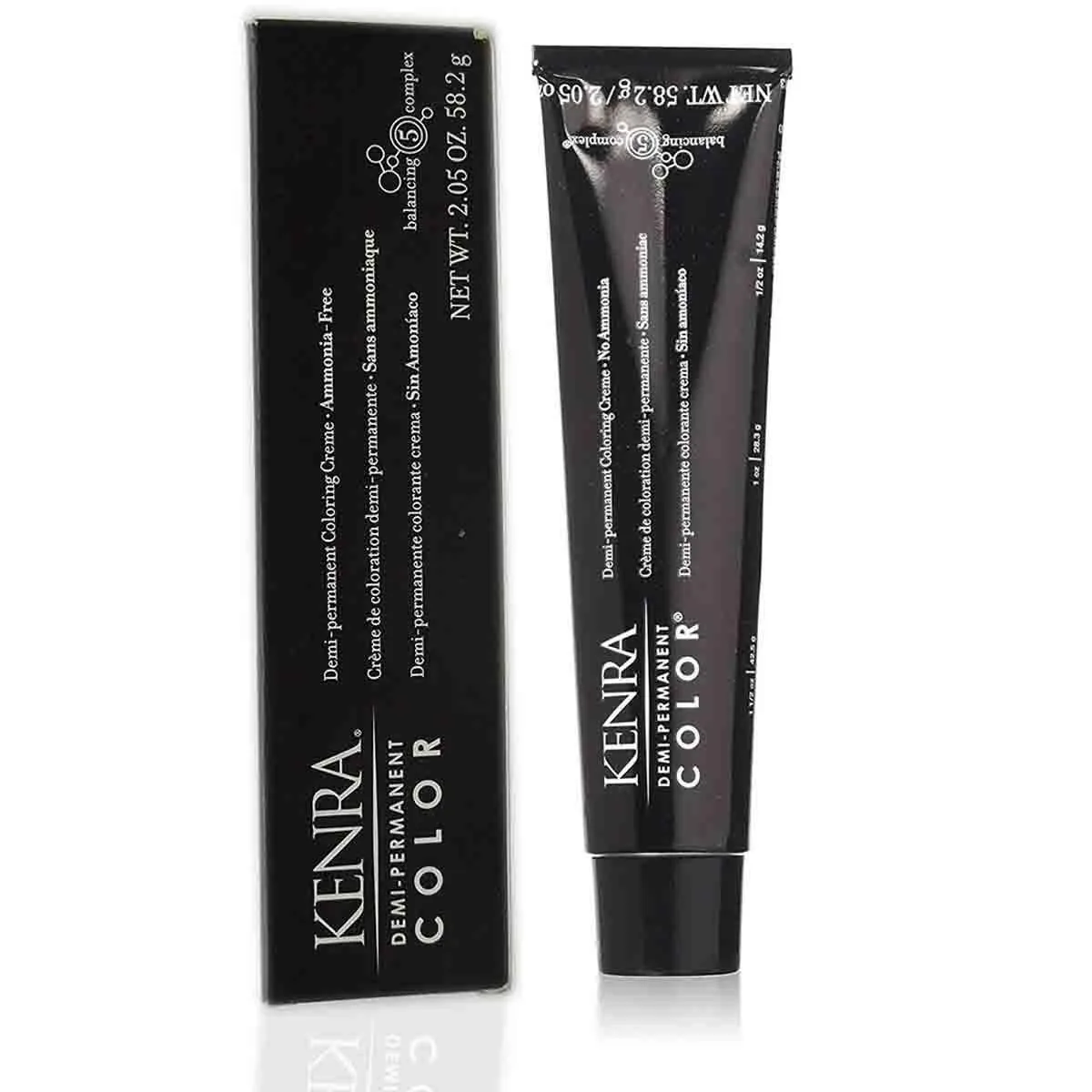 Small white squeeze tube with purple label and black cap
