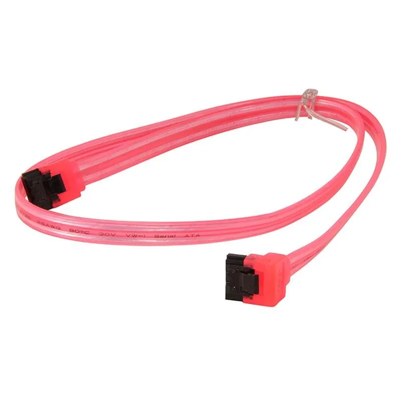 EN-Labs EN-Labs SATA cable 24" 90° to 180° locking UV Red — product photo