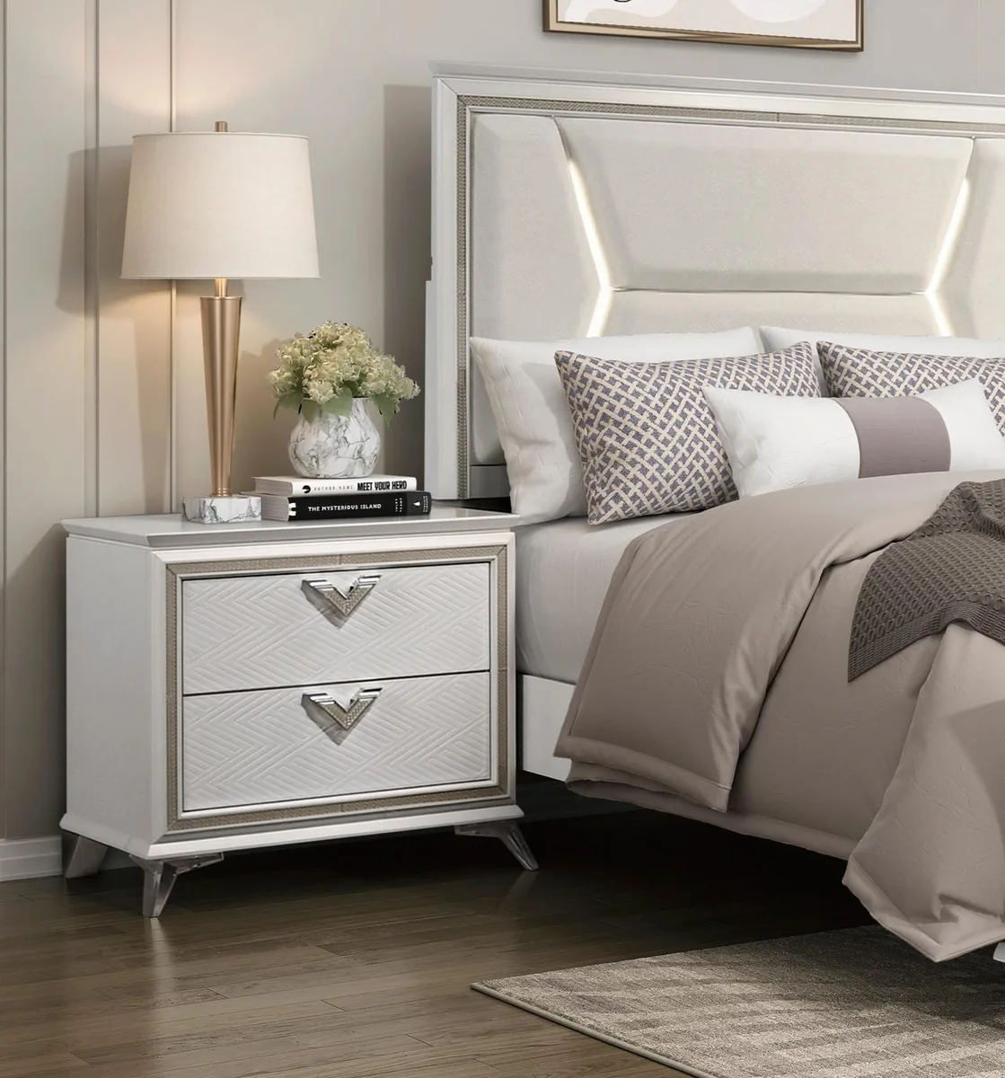 tuphen tuphen Antique White Nightstand 2-Drawer 31x19x27.5in — product photo