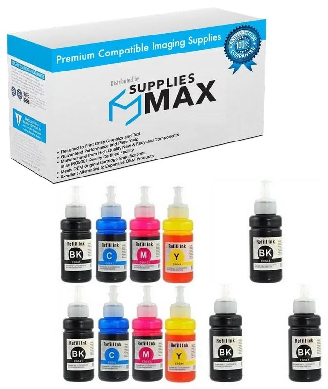 SuppliesMax SuppliesMax Compatible Ink Bottle Combo Pack T664120-5B2CS 5BK 2C 2M 2Y 6500 pages — product photo