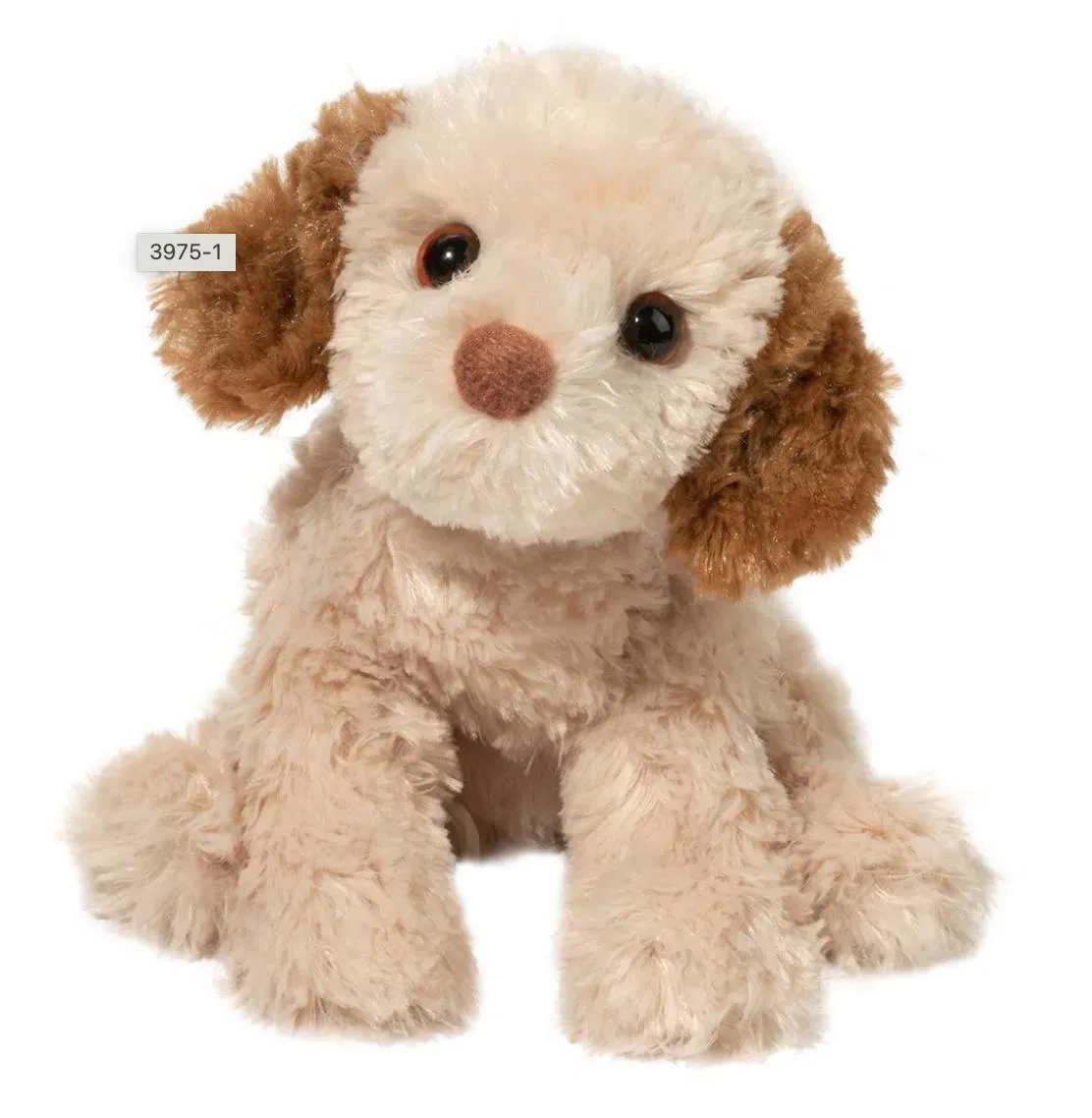 Eight-inch tan and white Cavapoo plush with floppy ears and soft fur