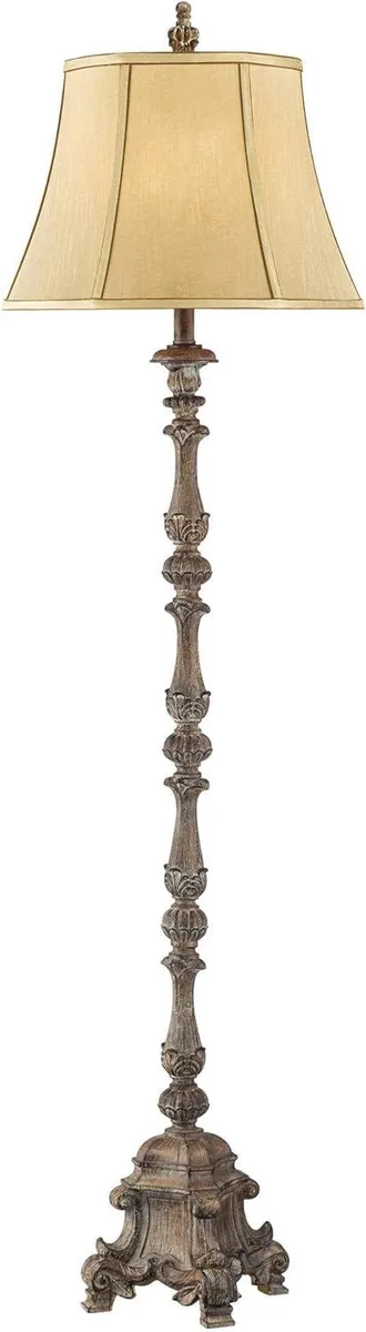 TUKO TUKO Regency Hill French Country Floor Lamp 62" Beige Silk Shade — product photo