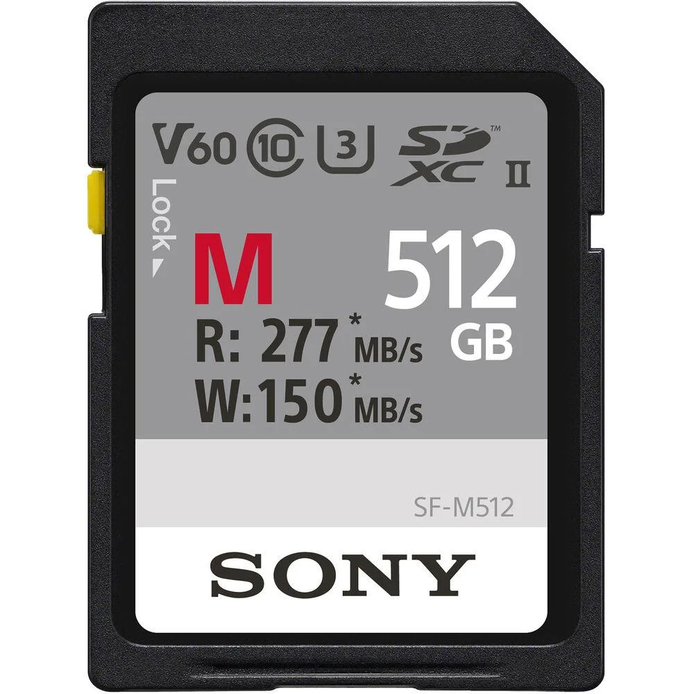 Sony Sony 512 GB SF-M UHS-II SDXC V60 memory card — product photo