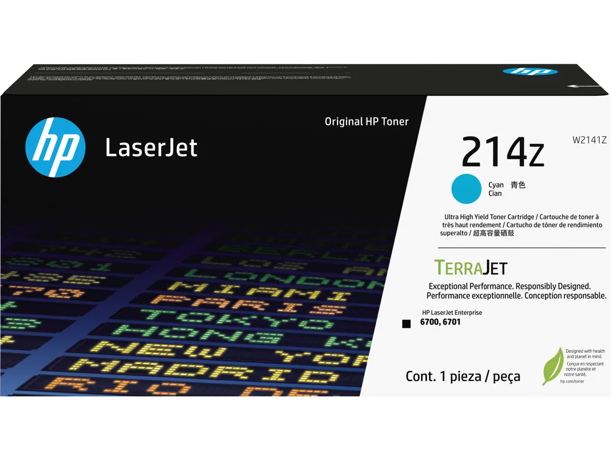 HP HP W2141Z 214Z Cyan TerraJet ink cartridges (genuine brands) — product photo
