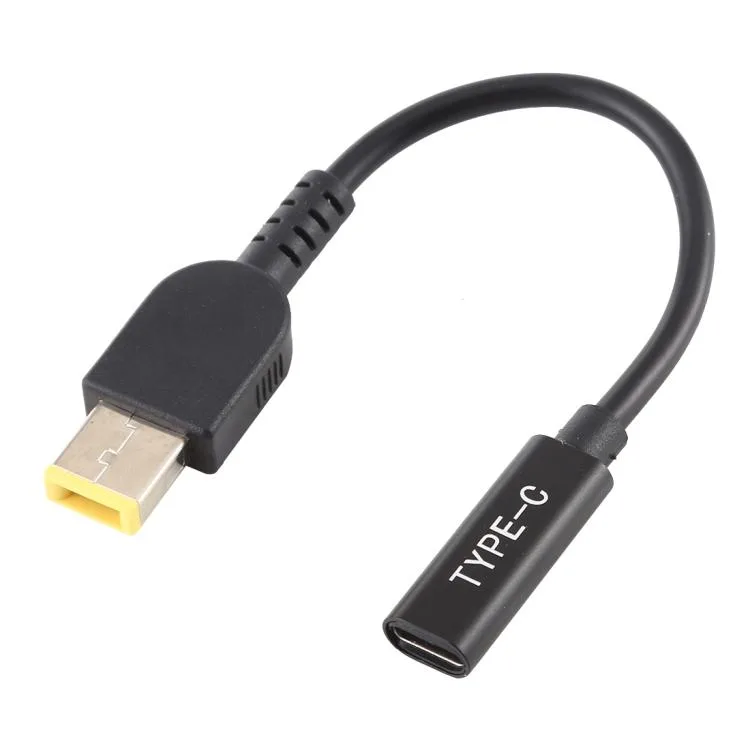 Short white USB-C cable ending in a large square power connector