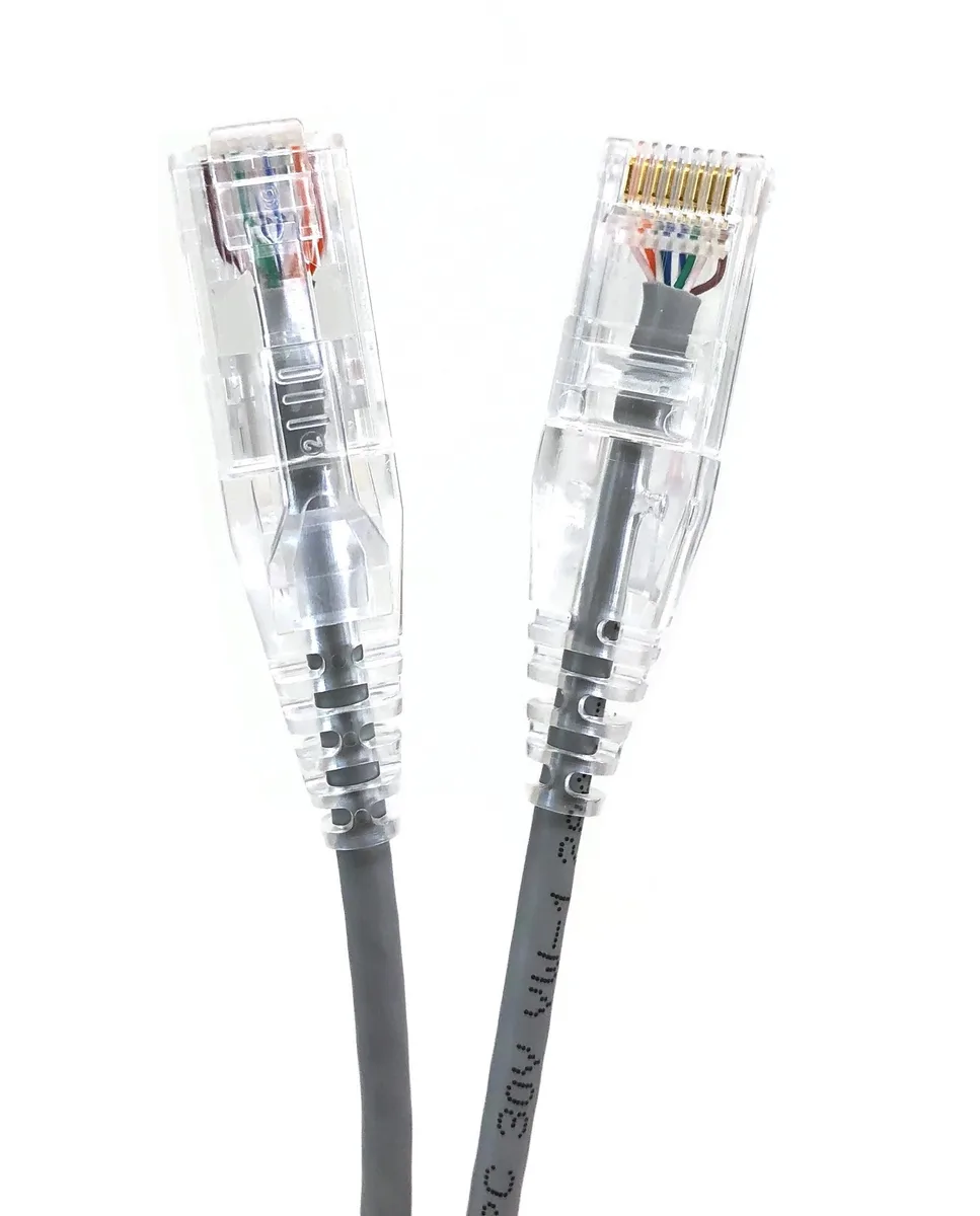 Micro Connectors Micro Connectors CAT6A 10Gbps 28AWG Ultra Slim Ethernet Cable Gray 3ft 5-Pack — product photo