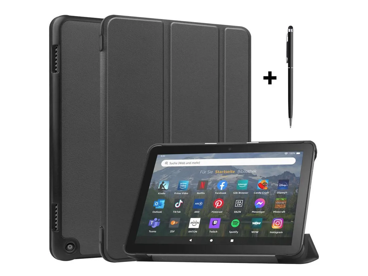 BONAEVER BONAEVER Case for Amazon Fire HD 8 / HD 8 Plus (10th/12th Gen) 8" Slim Stand Cover with Stylus Pen — product photo