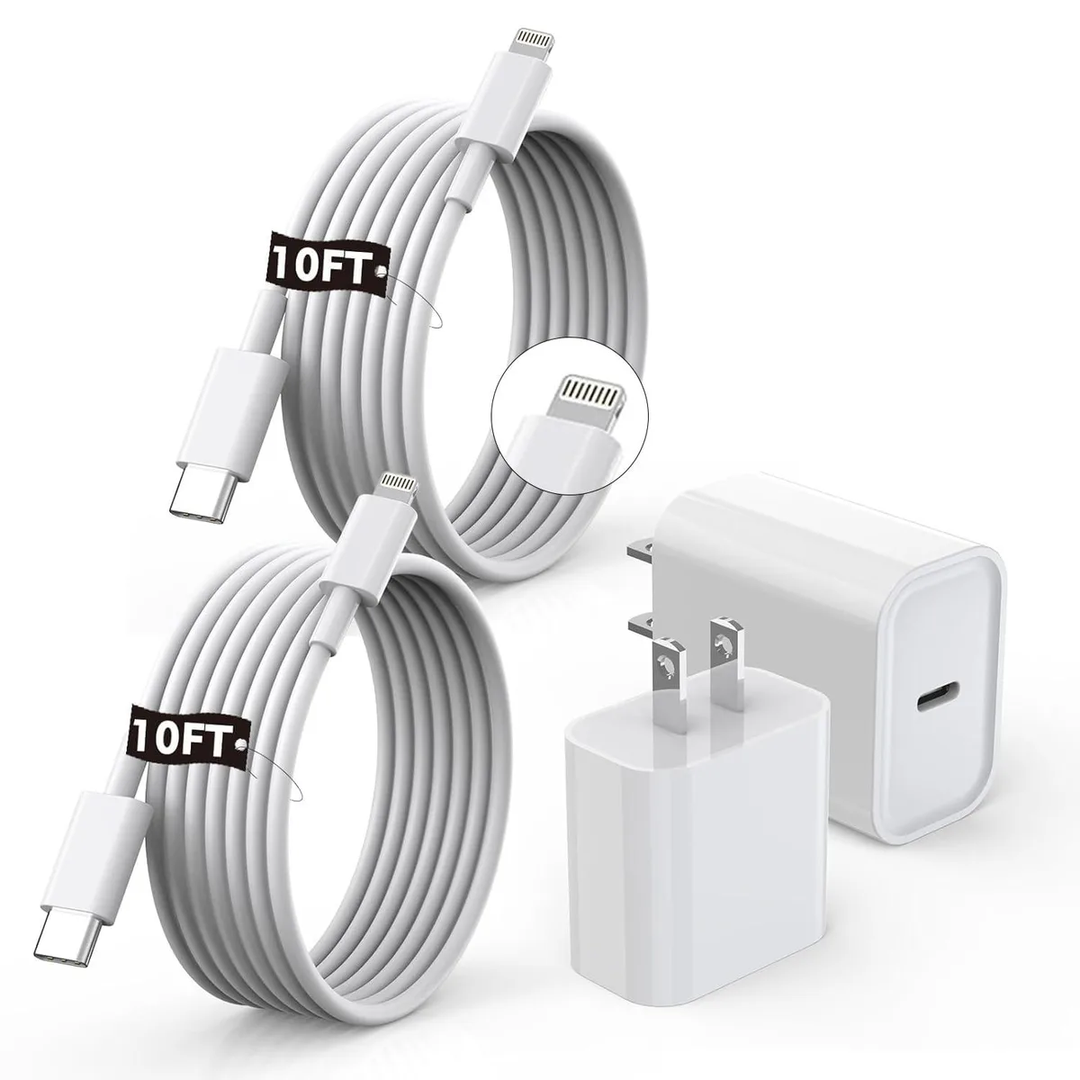 Kootion Kootion MFi Certified 10ft USB-C to Lightning Charger 2-Pack — product photo