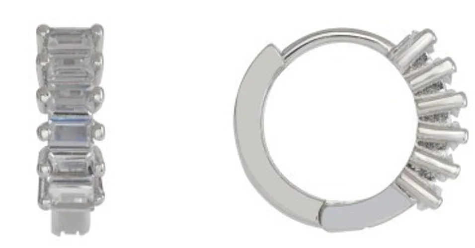 MST MST BS1273ZZ Double X Huggie Hoops 20 CZ 925 Silver 3.73g — product photo
