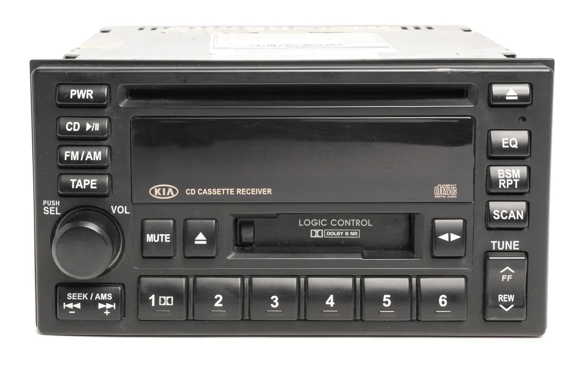 1 Factory Radio 1 Factory Radio A14025A receiver 2002-2005 Kia Sedona AM FM Dolby Cassette CD — product photo