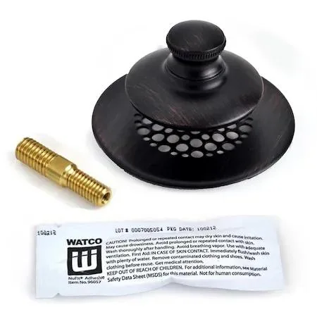 Bronze push-pull bathtub stopper grid trap with transparent accents