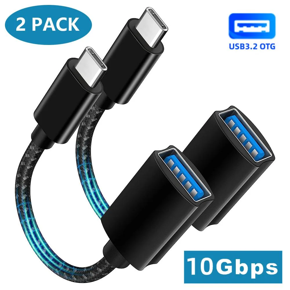 AUTYUE AUTYUE USB C to USB 3.2 Adapter 10Gbps 15cm Black 2 Pack — product photo