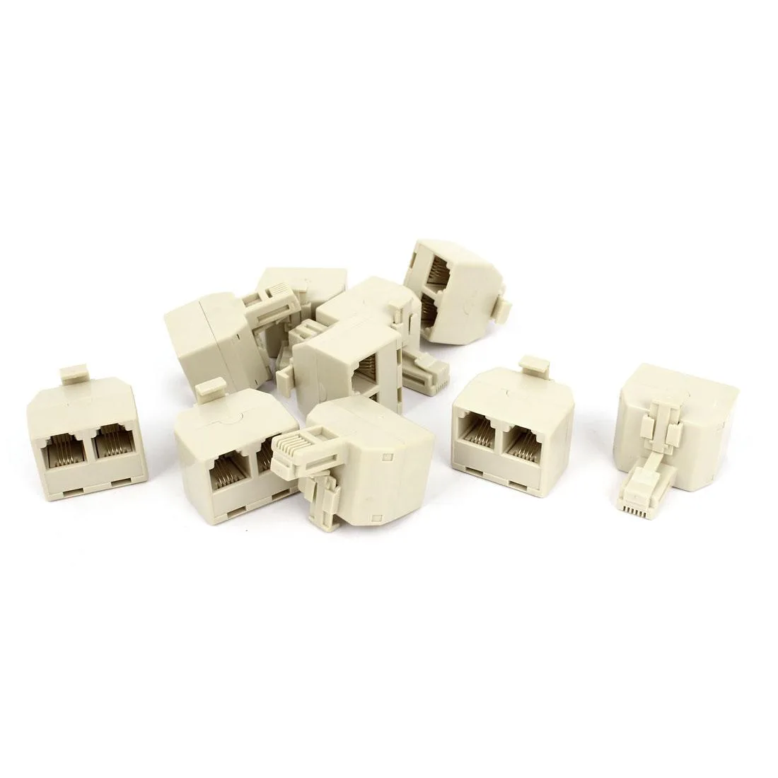 Unique-Bargains Unique-Bargains RJ11 6P4C Male to Dual Female Splitter 10 Pcs — product photo