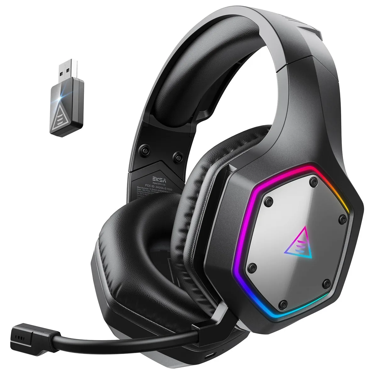 EKSA E1000BT Wireless Gaming Headset Black Silver — product photo