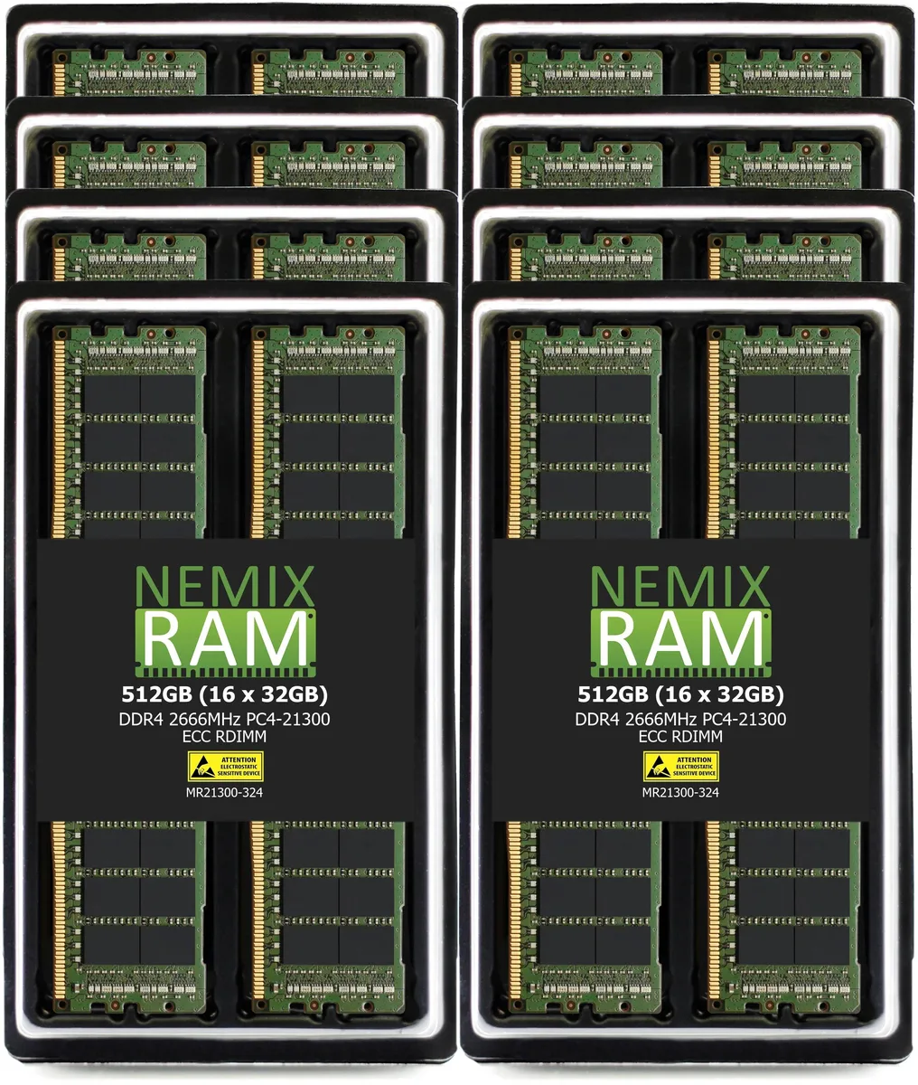 NEMIX RAM NEMIX RAM 512GB (16x32GB) DDR4 2666 CL19 ECC RDIMM Synology SA6400 memory upgrade — product photo