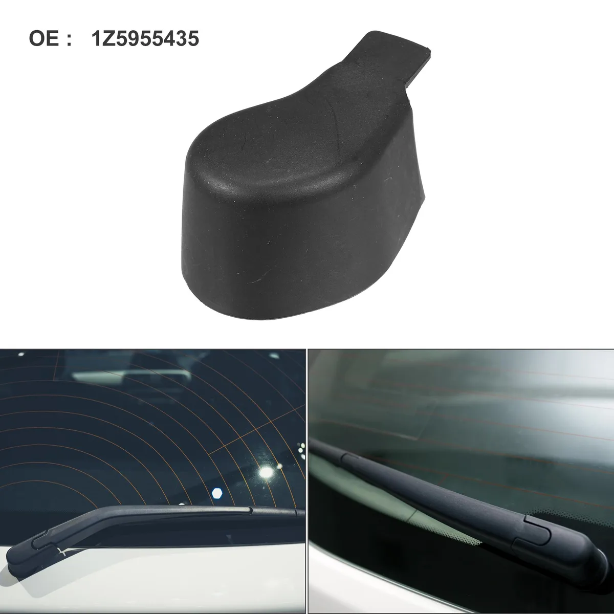 Unique-Bargains Unique-Bargains Rear Wiper Arm Nut Cover Cap for Skoda Octavia 2004-2013 Black — product photo