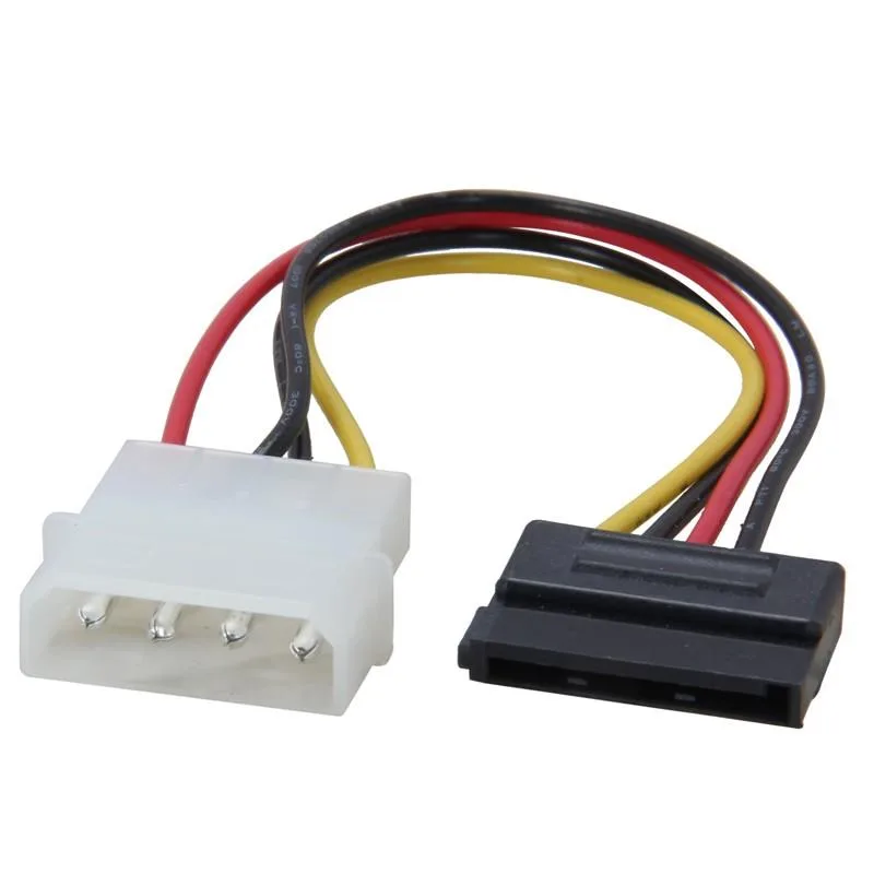 EN-Labs EN-Labs IDE2SATA6 Molex 4-pin Male to SATA 15-pin Female 6 inches internal power cable — product photo