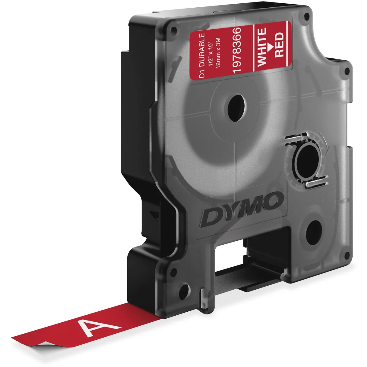 DYMO DYMO 1978366 Durable Label Tape .5 in x 10 ft White on Red — 제품 사진